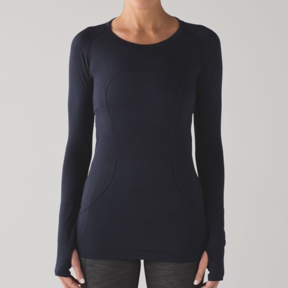 Lululemon Swiftly Tech Long Sleeve Crew navy 6